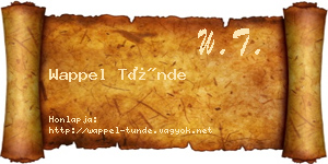 Wappel Tünde névjegykártya